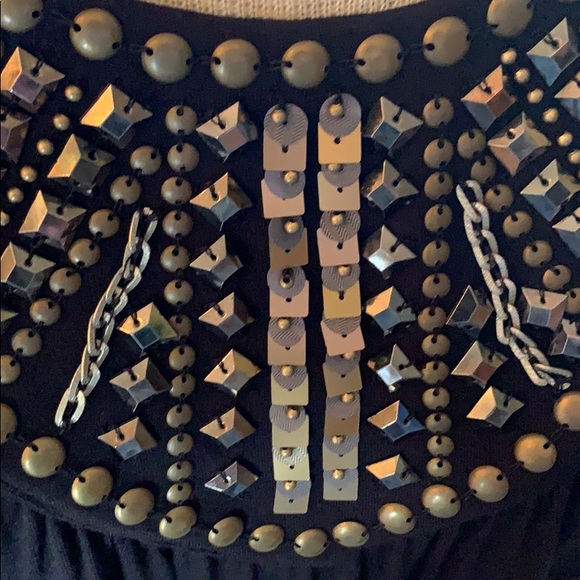 Style&Co Black Bubble Top w/Embellishments Medium - Picture 5 of 6